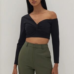 Elegant Black Off-Shoulder Women's Top